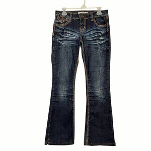 Vintage Zana Di 90's Low-Rise Bootcut Whiskered Jeans Grunge/Studs/Y2K -9J, 6-8W